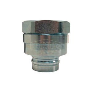 Snap-Tite by Dixon® V10F10 H Series Interchange Valved Quick Connect Plug, 1-1/4-11-1/2 Nominal, FNPT, Steel, Domestic