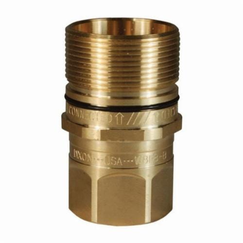 Dixon® W6F4-B W Series Wing Style Hydraulic Interchange Coupler, 3/4 in x 1/2-14 Nominal, Quick-Connect x Female NPTF, Brass Body/Buna-N Seal, Domestic