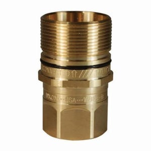 Dixon® W6F4-B W Series Wing Style Hydraulic Interchange Coupler, 3/4 in x 1/2-14 Nominal, Quick-Connect x Female NPTF, Brass Body/Buna-N Seal, Domestic