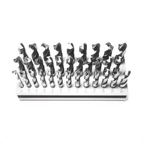 Drill America D/A833SD-SET 2-Flute Premium Grade Reduced Shank Drill Set, 1/2 in Min Drill Bit, 1 in Max Drill Bit, 118°  Drill Point Angle, 33 pc