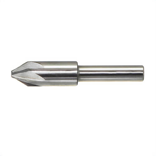 Drillco 39E116B Chatterless Countersink, Imperial, 3900E Series, 1/4 in dia Body, 1/4 in dia Shank, 6 Flutes, 82?  Included, HSS