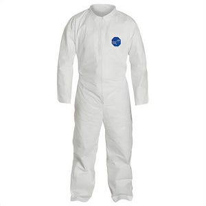DuPont™ TY127S-XL Tyvek® 400 Basic Coverall, Attached Hood, Zipper Pull, Elastic Waist, White, XL