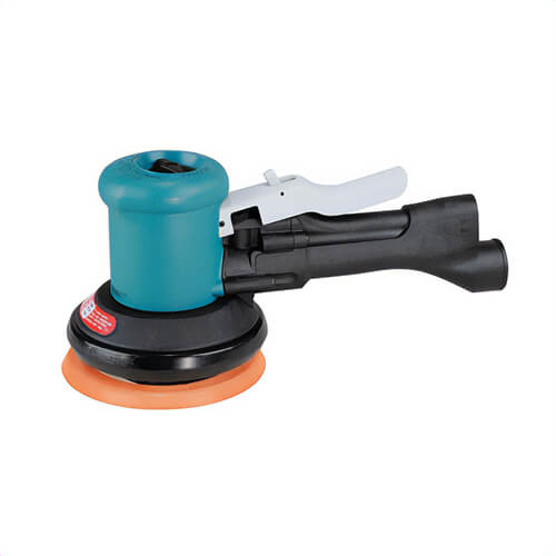 Dynabrade® DynaLocke® 58431 Self-Generated Vacuum Dual Action Sander, 5 in Round Pad, 23 scfm Air Flow, 90 psi, Hook and Loop Pad Grip Method