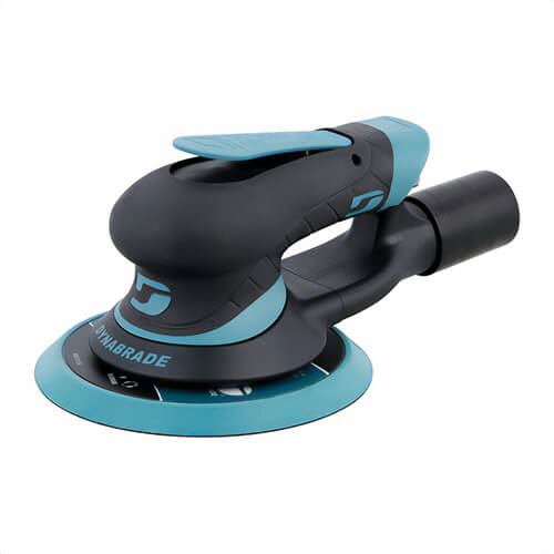 Dynabrade® Dynorbital® X61V Extreme Random Rotary Vane Orbital Sander, 6 in dia, 19 scfm Air Flow, 90 psig, Vacuum Orbit, Hook-Face Pad Grip Method