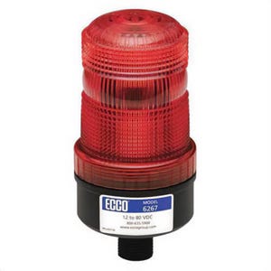 Ecco® 6267R LED Beacon, Medium Profile 12 to 80 VDC Pulse8