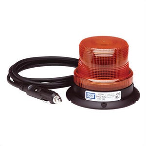 ECCO® 6465A-MG 360° Low Profile Strobe Beacon, Amber, LED Lamp, 12 to 80 VDC, 1.9 W, 1.9 A, Magnetic Mount