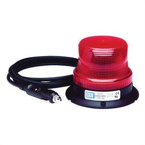ECCO® 6465R-MG 360° Low Profile Strobe Beacon, Red, LED Lamp, 12 to 80 VDC, 1.9 W, 1.9 A, Magnetic Mount