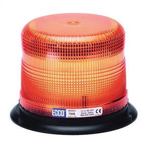 ECCO® Pulse II® 7945A 360° Strobe Beacon, Amber, LED Lamp, 12 to 48 VDC, 16 W, 2.5 A, 3-Bolt/Flange/Surface Mount