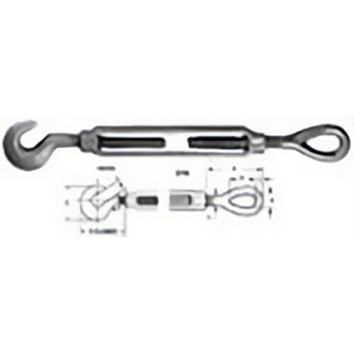 Edward W. Daniel 25160 Hook & Eye Turnbuckle, 3/4 in x 18 in, Galvanized