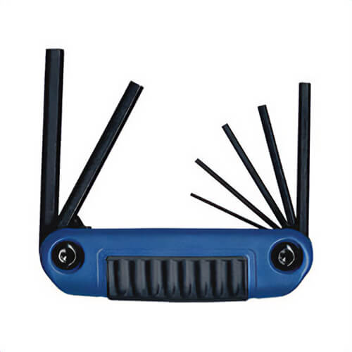 Eklind® 25172 Ergo-Fold™ Key Set, 7 pc, 2 to 8 mm Hex, Torx® Drive, Ergonomic Grip/Fold-Up Handle, ANSI B18.3, Black Oxide