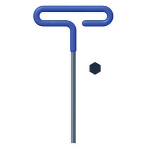 Eklind® 54660 Hex Key, Hex Drive, Cushion Grip/Loop T-Handle Handle, Alloy Steel, Black Oxide
