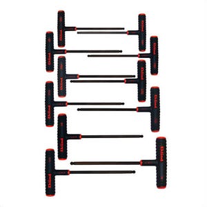Eklind® 60811 Power-T™ Long Key Set, 11 pc, 5/64 to 3/8 in Hex, T-Handle Handle, ANSI B18.3, Alloy Steel, Black Oxide