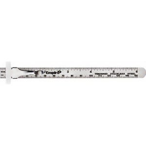 Empire® 2730 Pocket Ruler with 32nds, Millimeter and Decimal, Stainless Steel, Imperial, 6 in