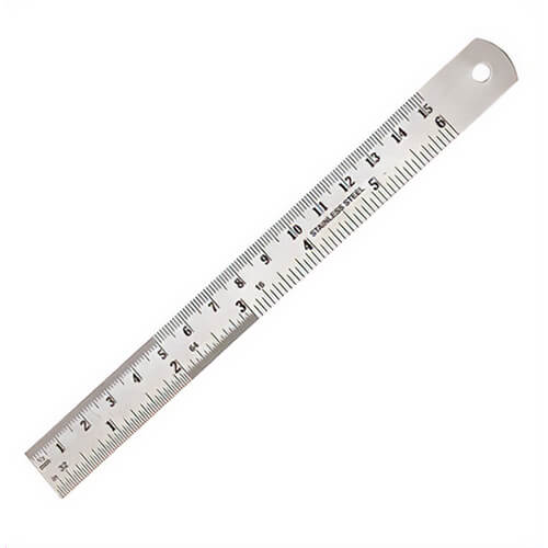 Empire® 27302 Steel Ruler with 32nds, Millimeter, Stainless Steel, Imperial, 6 in