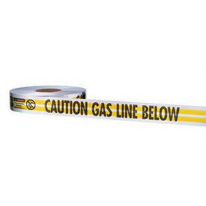 Empire® 31-140 Magnatec® Detectable Underground Tape, CAUTION GAS LINE BELOW Legend, Yellow, 2 in x 1,000 ft