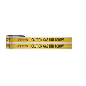 Empire® 31-143 Magnatec® Detectable Underground Tape, CAUTION GAS LINE BELOW Legend, Yellow, 6 in x 1,000 ft