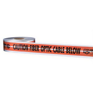 Empire® 31-151 Magnatec® Detectable Underground Tape, CAUTION FABRIC OPTIC CABLE BELOW Legend, Orange, 6 in x 1,000 ft