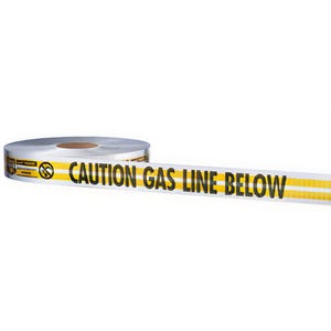 Empire® 38-027 Thortec® Reinforced Detectable Underground Tape, CAUTION GAS LINE BELOW Legend, Yellow, 2 in x 1,000 ft
