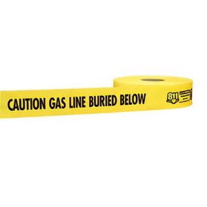 Empire® 71-070 Duratec® Reinforced Non-Detectable Underground Tape, GAS LINE BURIED BELOW Legend, Yellow, 3 in x 1,000 ft