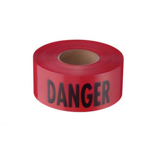 Empire® 71-1004 Standard Underground Barricade Tape, DANGER Legend, Wear Resistant, Red, 3 in x 1,000 ft