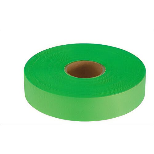Empire® 77-061 Flagging Tape, Durable Plastic, Lime Green, 600 ft x 1 in Roll