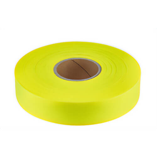 Empire® 77-064 Flagging Tape, Durable Plastic, Yellow, 600 ft x 1 in Roll