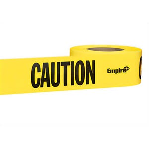 Empire® 77-1002 Standard Underground Barricade Tape, CAUTION/CUIDADO Legend, Yellow, 3 in x 1,000 ft