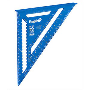 Empire® E3992 True Blue® High Visibility Laser Etched Rafter Square with Conversion Tables and Scribe-Guide™, Imperial, 12 in