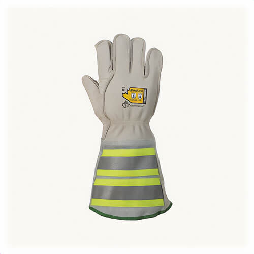 Superior Glove® 365DLXTKGM Endura® Winter Cut-Resistant Gloves, M, Cowgrain Leather, 6 in Reflective Gauntlet Cuff