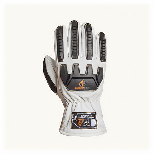 Superior Glove® 378GKGVBEM Endura® Driver Gloves, M, Goatskin Leather, Slip-On Cuff, ANSI Cut-Resistance Level A4, White