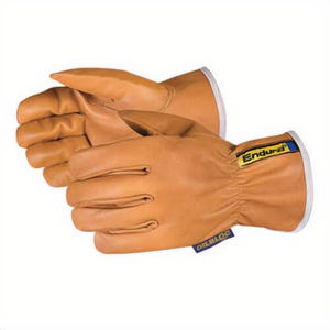 Superior Glove® 378GOBKLXL Endura® General Purpose Gloves, Driver, XL, Oilbloc™/Grain Goatskin Leather, Slip-On Cuff, Tan
