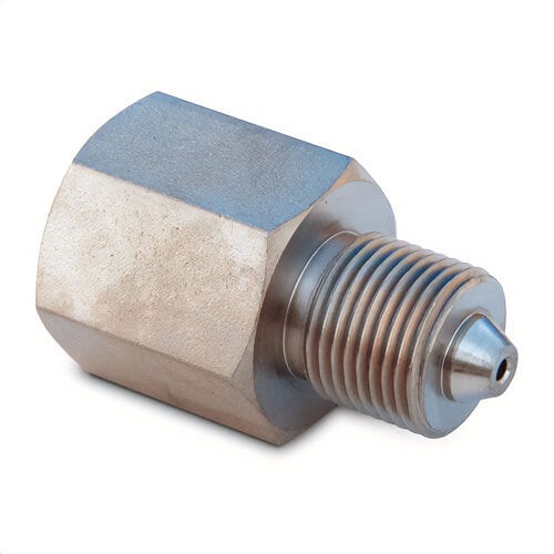 Enerpac® 41366 High Pressure Adapter Fitting, 0.38 x 0.375 in Nominal, Male Cone x Female NPTF End Style, Carbon Steel, Domestic