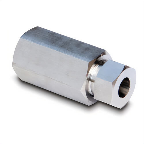 Enerpac® 41266 High Pressure Adapter Fitting, 0.38 x 0.375 in Nominal, Female Cone x Female NPTF End Style, Stainless Steel