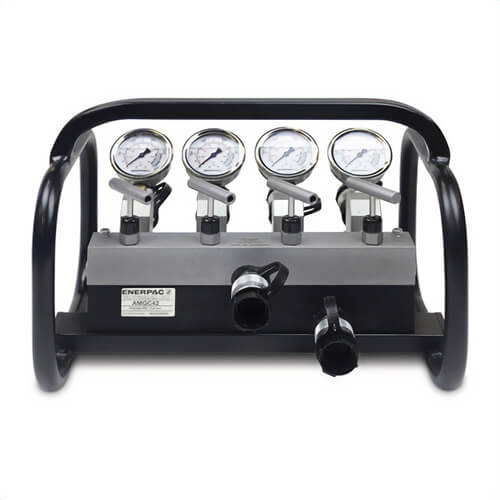 Enerpac® AMGC42 Split Flow Hydraulic Manifold Assembly with Gauge and Frame