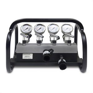 Enerpac® AMGC42 Split Flow Hydraulic Manifold Assembly with Gauge and Frame