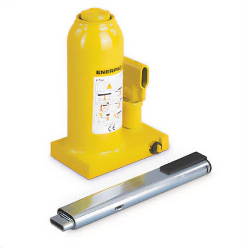 Enerpac® GBJ008A Hydraulic Bottle Jack, 8 ton Load, 8.62 in, 17.48 in, 5.91 in