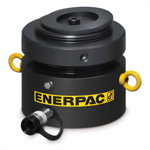 Enerpac® LPL1602 Load Return Lock Nut Low Height Single-Acting Solid Plunger Hydraulic Cylinder, 179 ton Capacity, 6.69 in Bore
