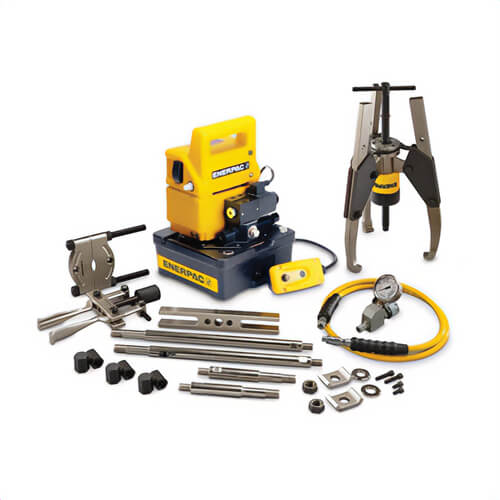 Enerpac® MPS24EE MPS Series Hydraulic Sync-Grip Master Puller Set, 24 ton, 2 in Stroke Length, 10,000 psi Operating