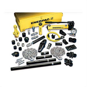 Enerpac® MS21020 Hydraulic Cylinder and Hand Pump Set, 56 Pieces, 12.5 ton Cylinder Capacity, 6-1/4 in Stroke