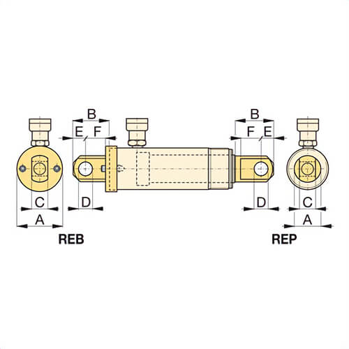 Enerpac® REP10 Plunger Clevis Eye, for use with RC Series 10 ton Single-Acting General Purpose Cylinders, Steel