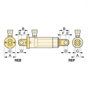 Enerpac® REP10 Plunger Clevis Eye, for use with RC Series 10 ton Single-Acting General Purpose Cylinders, Steel