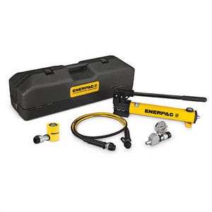 Enerpac® SCL101TB Low Height Hydraulic Cylinder and Hand Pump Set, 1.5 ton, 10 in, 10,000 psi