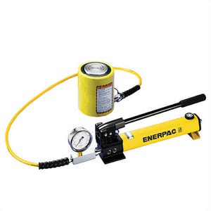 Enerpac® SCL201H Low Height Hydraulic Cylinder and Hand Pump Set, 20 ton, 1-3/4 in, 10,000 psi
