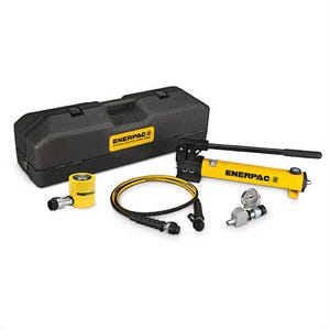 Enerpac® SCL201TB Low Height Hydraulic Cylinder and Hand Pump Set, 20 ton, 1-3/4 in, 10,000 psi