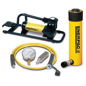 Enerpac® SCR252FP Hydraulic Cylinder and Foot Pump Set, 25 ton, 2 in, 10,000 psi