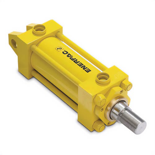 Enerpac® TRCM2002 Double-Acting Hydraulic Return Solid Plunger Tie Rod Cylinder, 15,700 lb Advance, 8,300 lb Retract Capacity
