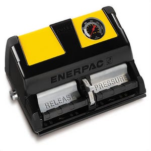 Enerpac® XA12VG Air Driven Hydraulic Pump, 4/3 Valve, 122 in³ Usable Oil, Integrated Pressure Gauge