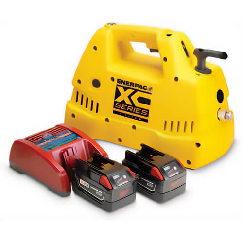 Enerpac® XC1201MB Cordless Hydraulic Pump, 3/2 Valve, 60 in³ Usable Oil, Batteries and Charger Included, 115V