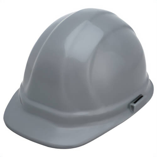 ERB® 19137 Omega II® Front Brim Hard Hat, Gray, 6-1/2 Fits Mini Hat, 8 Fits Max Hat, 6-Point Suspension, ANSI Class C