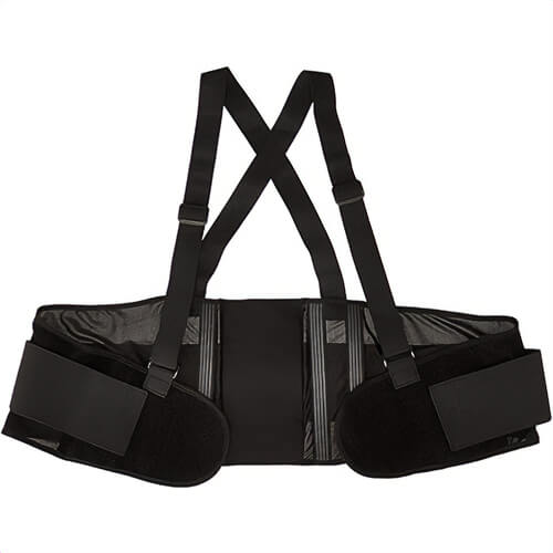 ERB® WEL12300BKSM Delta Plus Welsam Samson Back Support with Suspenders, Black, Small